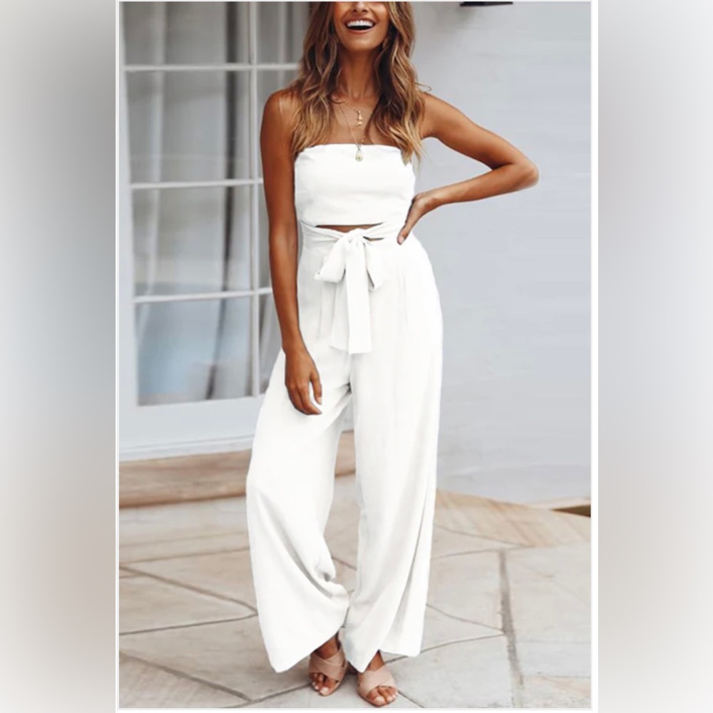 Sleeveless Tie Waste Jumpsuit